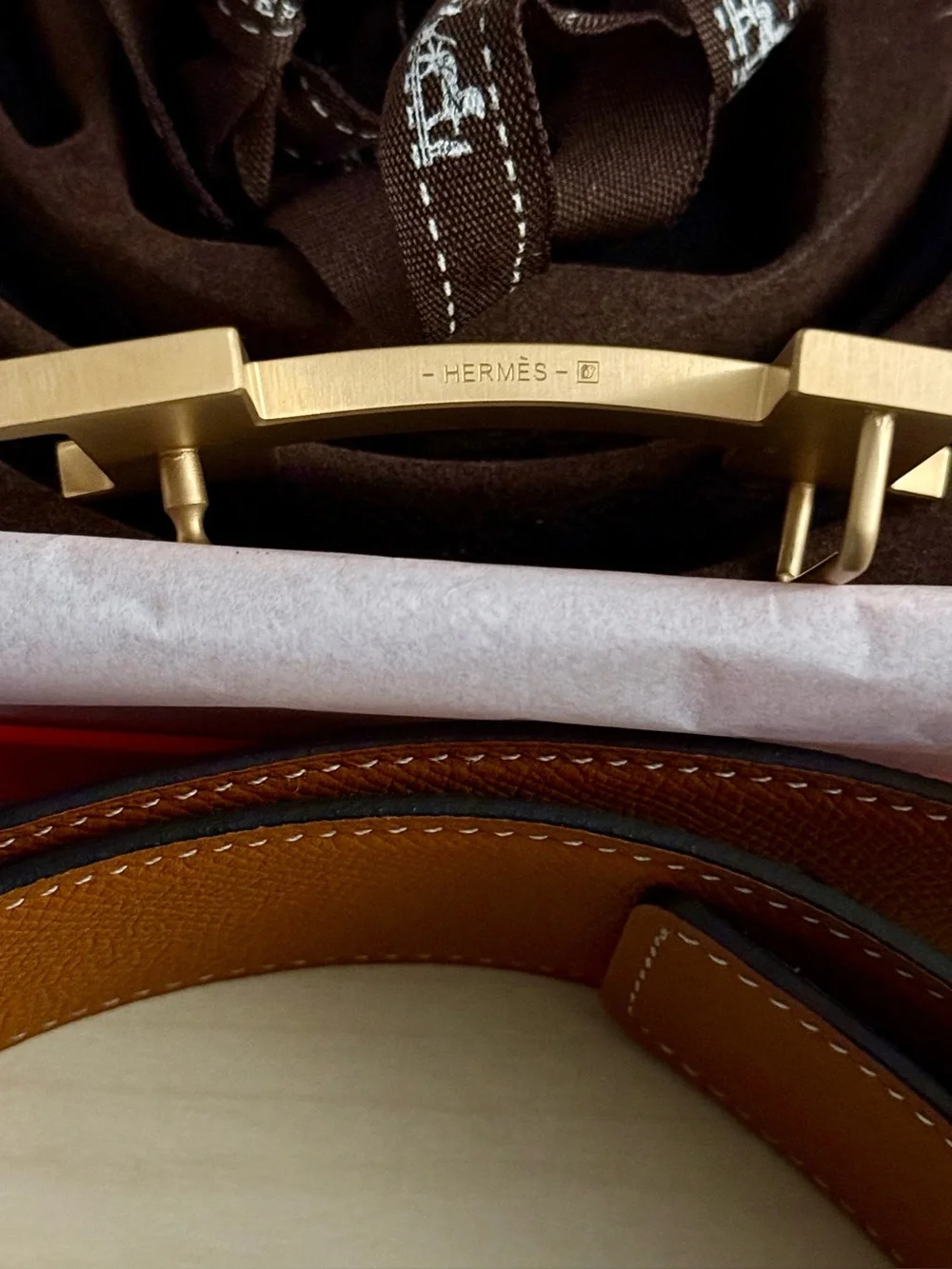 Reversible Belt in Black/Brown with Gold H Buckle